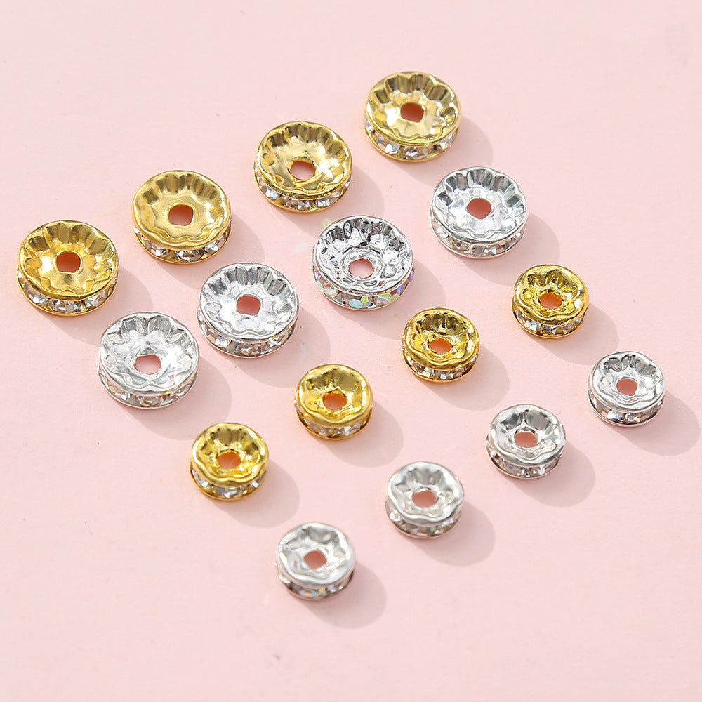Wholesale 100pcs/pack Drill Ring Color Spacer Wheel Rim 6/8/10mm Beads